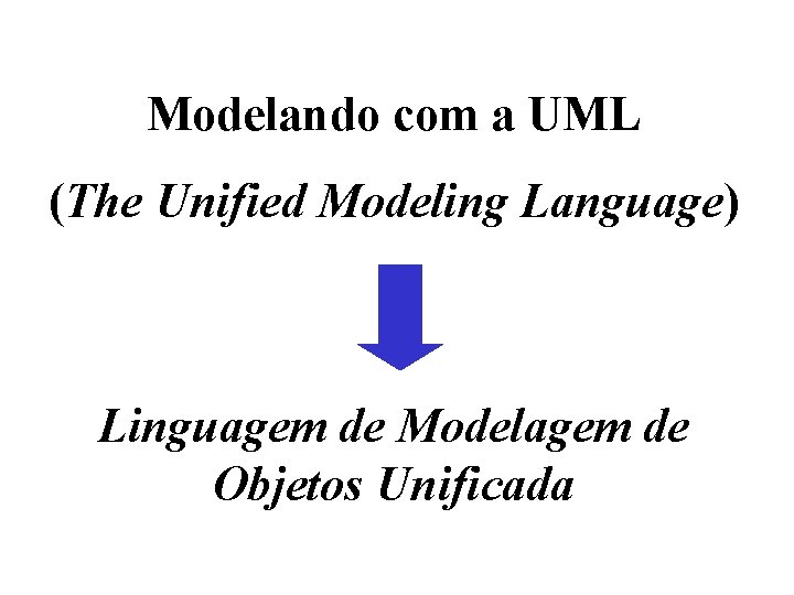 Modelando com a UML (The Unified Modeling Language) Linguagem de Modelagem de Objetos Unificada