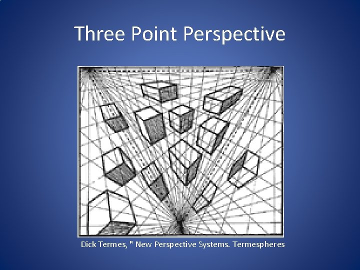 Three Point Perspective Dick Termes, " New Perspective Systems. Termespheres 