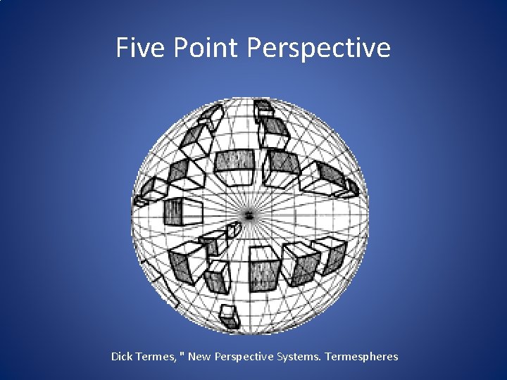 Five Point Perspective Dick Termes, " New Perspective Systems. Termespheres 