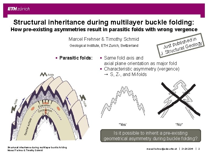 Structural inheritance during multilayer buckle folding: How pre-existing asymmetries result in parasitic folds with