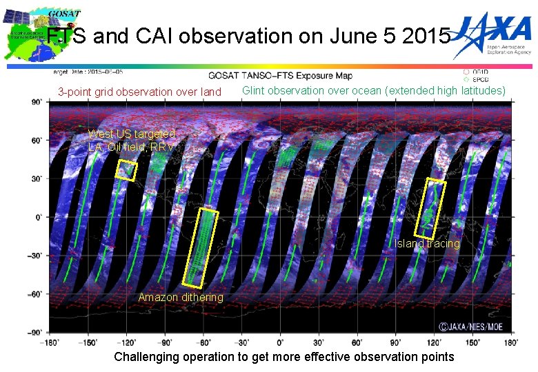 FTS and CAI observation on June 5 2015 3 -point grid observation over land