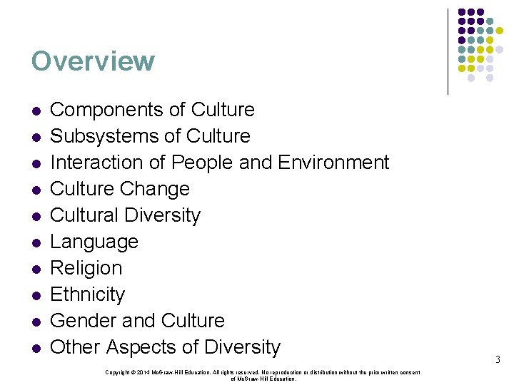 Overview l l l l l Components of Culture Subsystems of Culture Interaction of