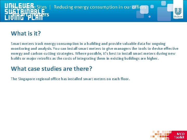 Sustainable Sites | Reducing energy consumption in our offices Smart meters What is it?