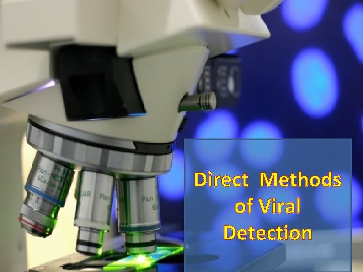 Direct Methods of Virus Detection Shehroze Ameen Direct Methods of Viral Detection 