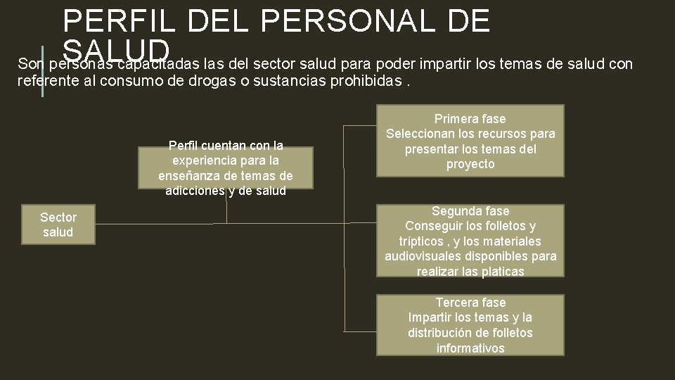 PERFIL DEL PERSONAL DE SALUD Son personas capacitadas las del sector salud para poder