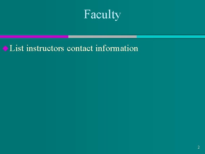 Faculty u List instructors contact information 2 