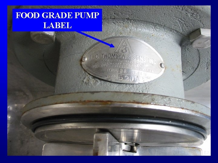 FOOD GRADE PUMP LABEL 
