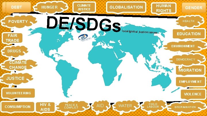 DEBT POVERTY FAIR TRADE HUNGER CLIMATE JUSTICE HUMAN RIGHTS GLOBALISATION DE/SDGs GENDER HEALTH local/global