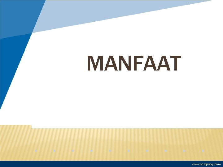 MANFAAT www. company. com 