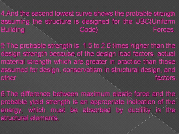 4. And the second lowest curve shows the probable strength assuming the structure is