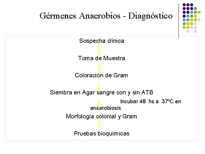 Gérmenes Anaerobios - Diagnóstico Sospecha clínica Toma de Muestra Coloración de Gram Siembra en