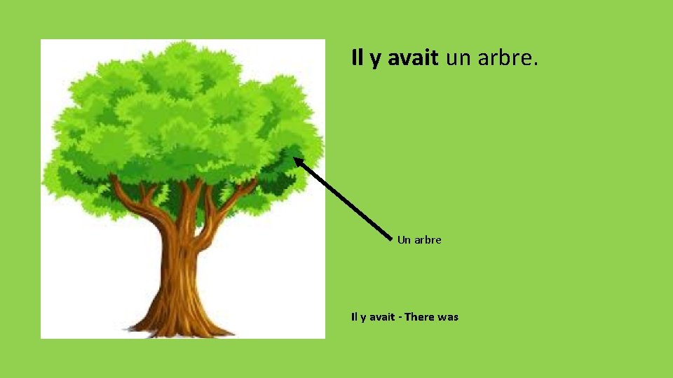 Il y avait un arbre. Un arbre Il y avait - There was 