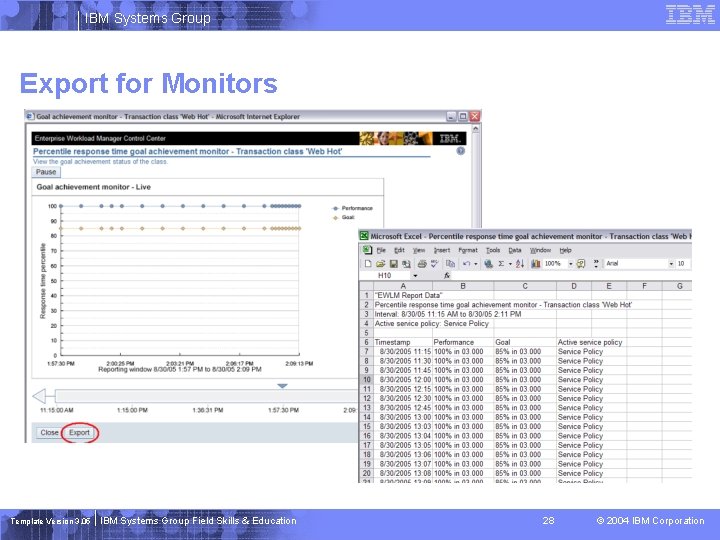 IBM Systems Group Export for Monitors Template Version 3. 05 IBM Systems Group Field