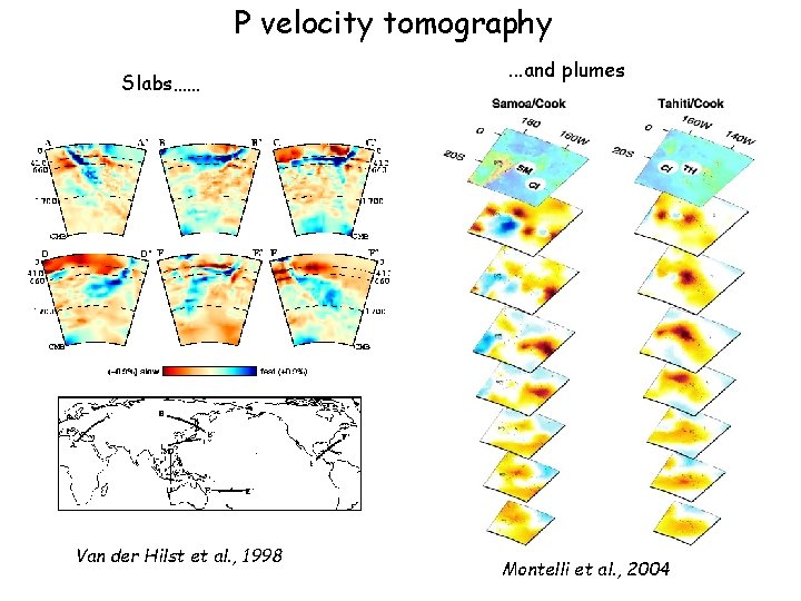P velocity tomography Slabs…… Van der Hilst et al. , 1998 . . .