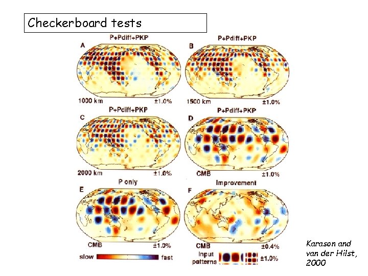 Checkerboard tests Karason and van der Hilst, 2000 