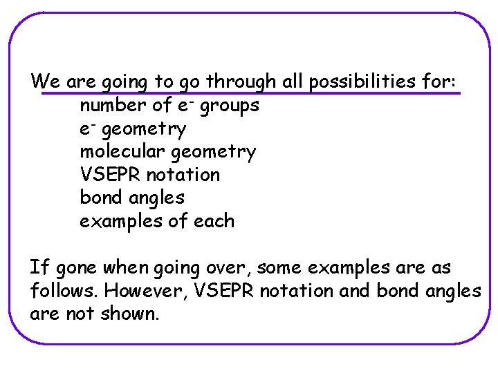 We are going to go through all possibilities for: number of e- groups e-
