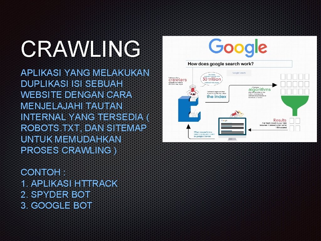 CRAWLING APLIKASI YANG MELAKUKAN DUPLIKASI ISI SEBUAH WEBSITE DENGAN CARA MENJELAJAHI TAUTAN INTERNAL YANG CRAWLING APLIKASI YANG MELAKUKAN DUPLIKASI ISI SEBUAH WEBSITE DENGAN CARA MENJELAJAHI TAUTAN INTERNAL YANG