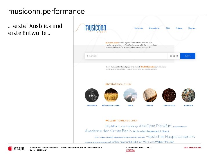 musiconn. performance … erster Ausblick und erste Entwürfe… Sächsische Landesbibliothek – Staats- und Universitätsbibliothek