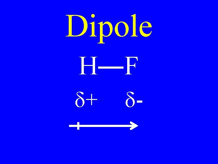 Dipole H F d+ d- Dipole H F d+ d-