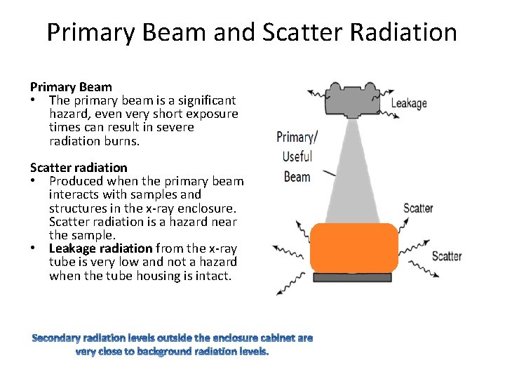 Primary Beam and Scatter Radiation Primary Beam • The primary beam is a significant