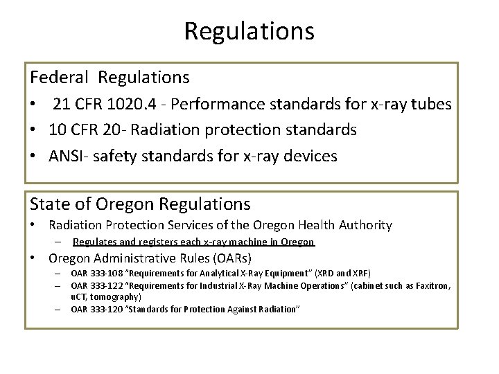 Regulations Federal Regulations • 21 CFR 1020. 4 - Performance standards for x-ray tubes
