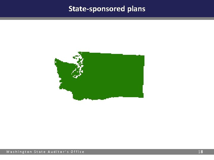 State-sponsored plans Washington State Auditor’s Office 18 