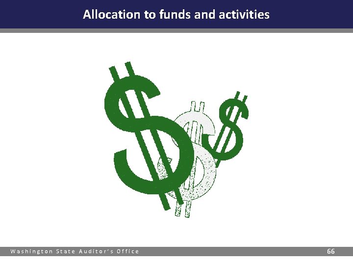 Allocation to funds and activities Washington State Auditor’s Office 66 
