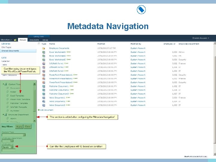 Metadata Navigation 29 