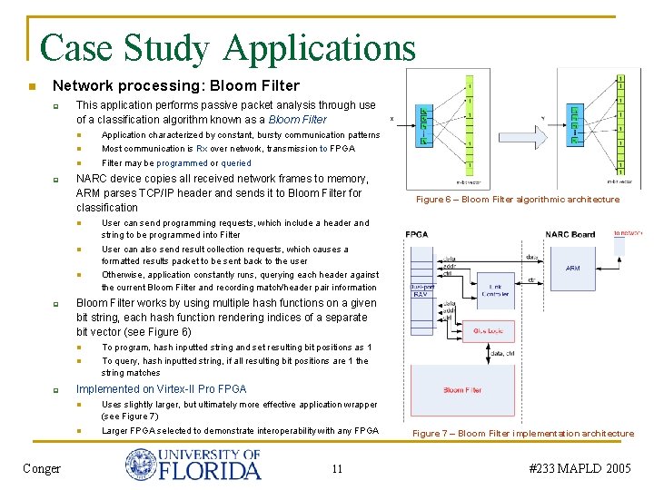 Case Study Applications n Network processing: Bloom Filter q q Conger This application performs