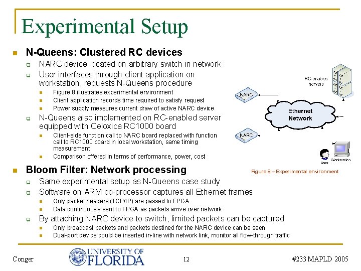 Experimental Setup n N-Queens: Clustered RC devices q q NARC device located on arbitrary