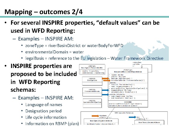 Mapping – outcomes 2/4 • For several INSPIRE properties, “default values” can be used