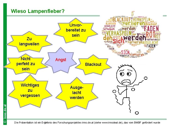 Wieso Lampenfieber? Zu langweilen Nicht perfekt zu sein © inno. de. al Wichtiges zu