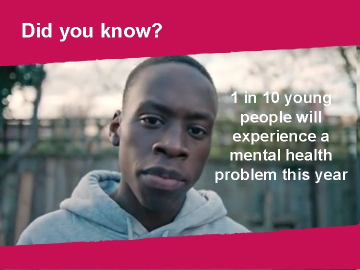 Did you know? 1 in 10 young people will experience a mental health problem