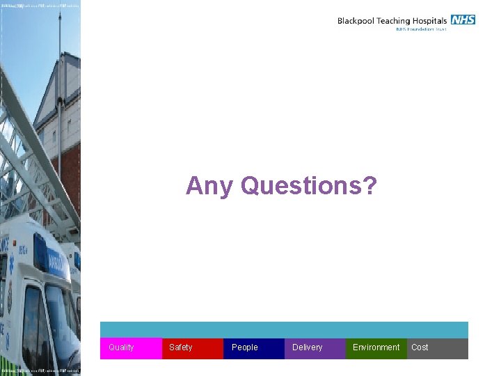 Any Questions? Quality Safety People Delivery Environment Cost 