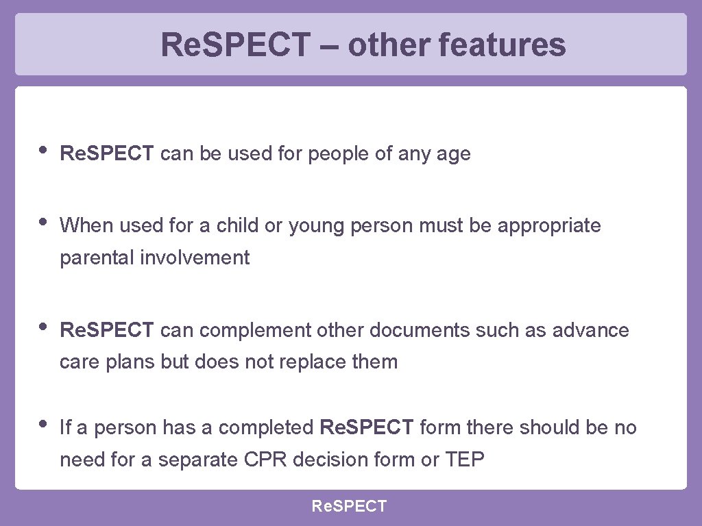 Re. SPECT – other features • Re. SPECT can be used for people of