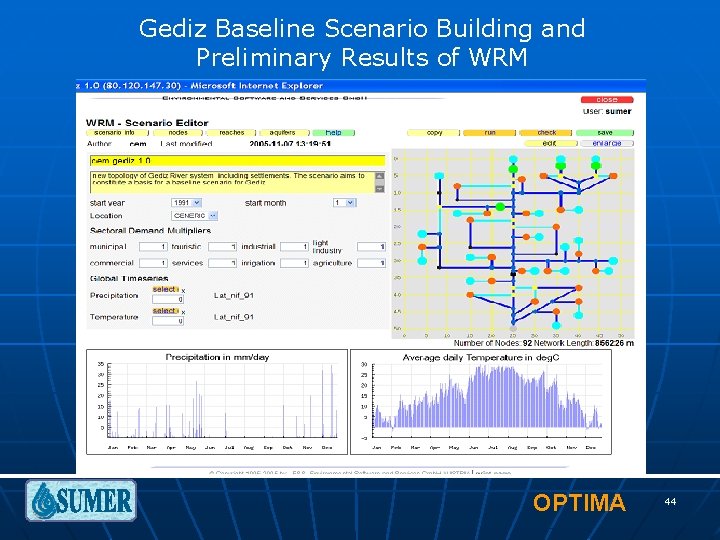 Gediz Baseline Scenario Building and Preliminary Results of WRM OPTIMA 44 