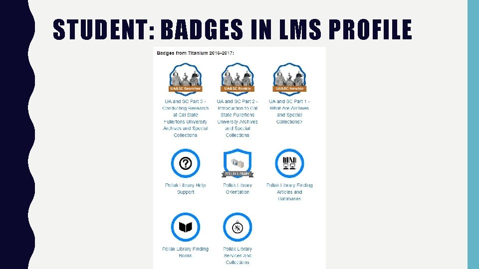 STUDENT: BADGES IN LMS PROFILE 