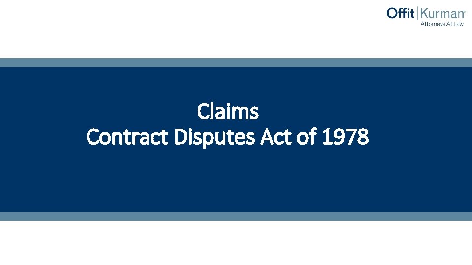 Claims Contract Disputes Act of 1978 