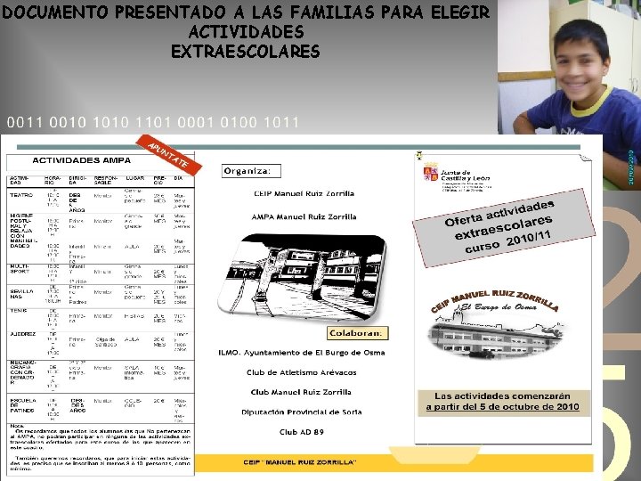 DOCUMENTO PRESENTADO A LAS FAMILIAS PARA ELEGIR ACTIVIDADES EXTRAESCOLARES 57 