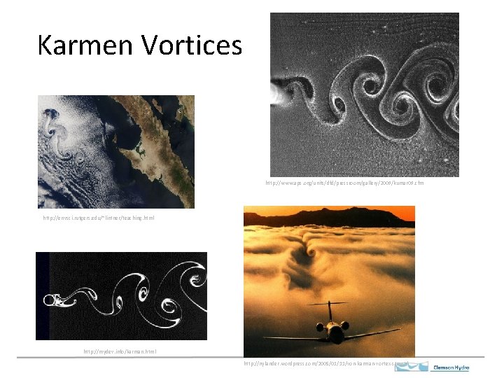 Karmen Vortices http: //www. aps. org/units/dfd/pressroom/gallery/2009/kumar 09. cfm http: //envsci. rutgers. edu/~lintner/teaching. html http: