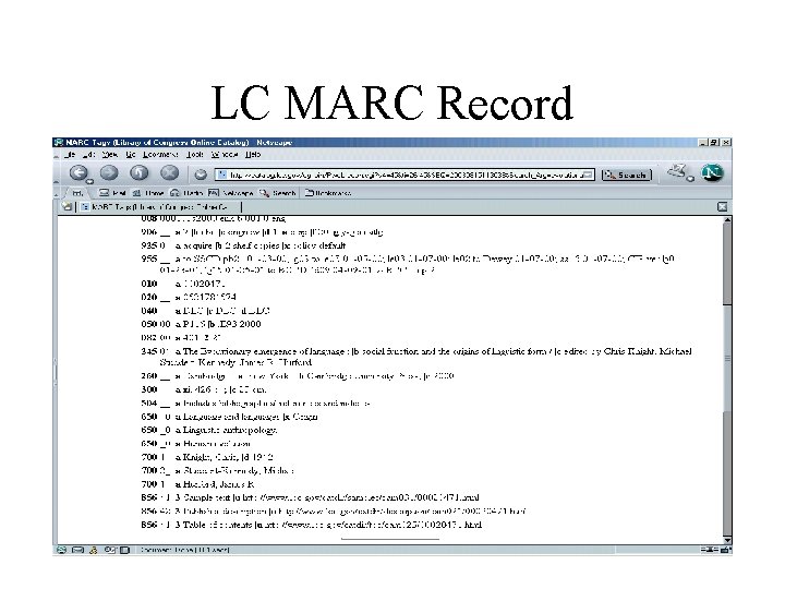 LC MARC Record 