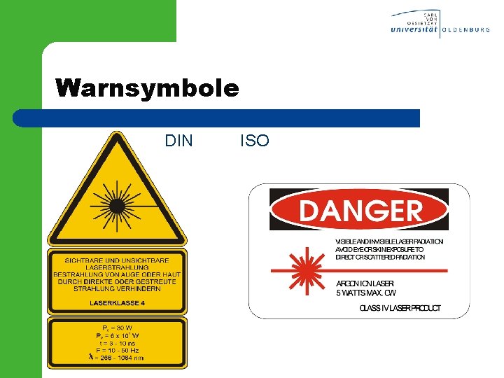 Warnsymbole DIN l ISO 