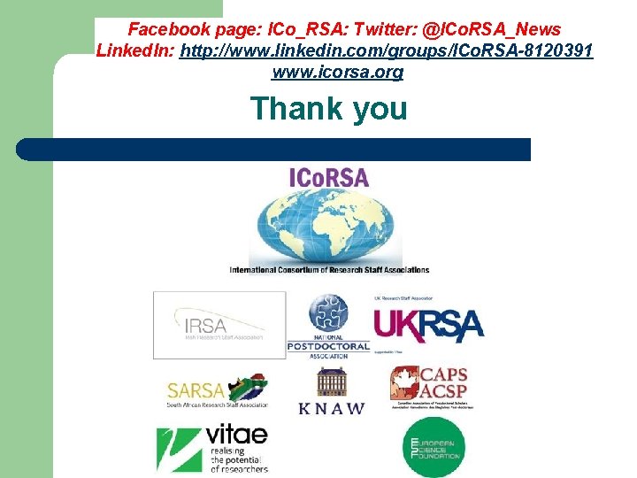 Facebook page: ICo_RSA: Twitter: @ICo. RSA_News Linked. In: http: //www. linkedin. com/groups/ICo. RSA-8120391 www.