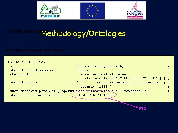 Simple examples in XML or N 3 Methodology/Ontologies recording a measuring activity: : AM_WC-T_L