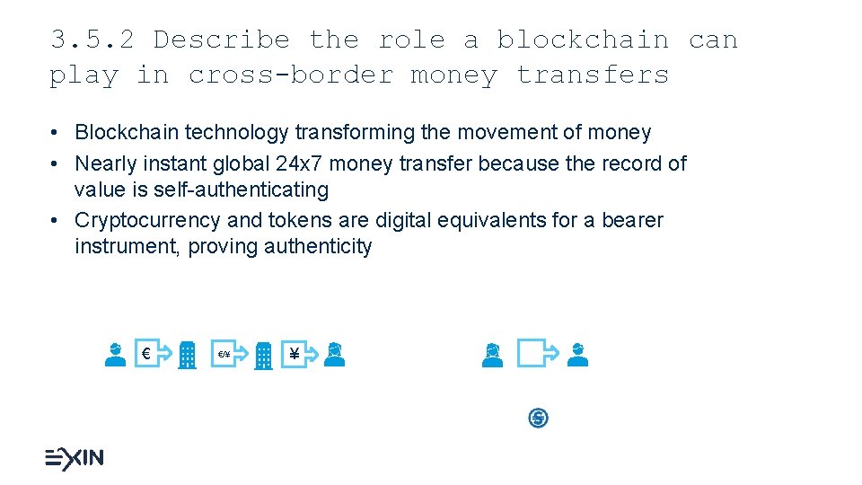 3. 5. 2 Describe the role a blockchain can play in cross-border money transfers