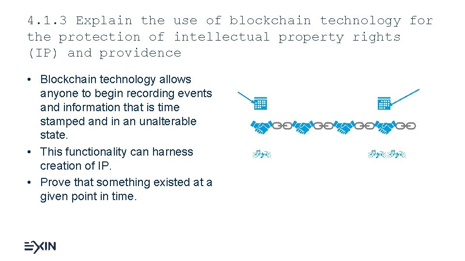 4. 1. 3 Explain the use of blockchain technology for the protection of intellectual