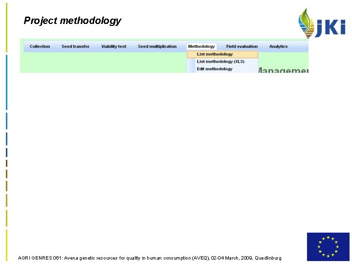 Project methodology AGRI GENRES 061: Avena genetic resources for quality in human consumption (AVEQ),