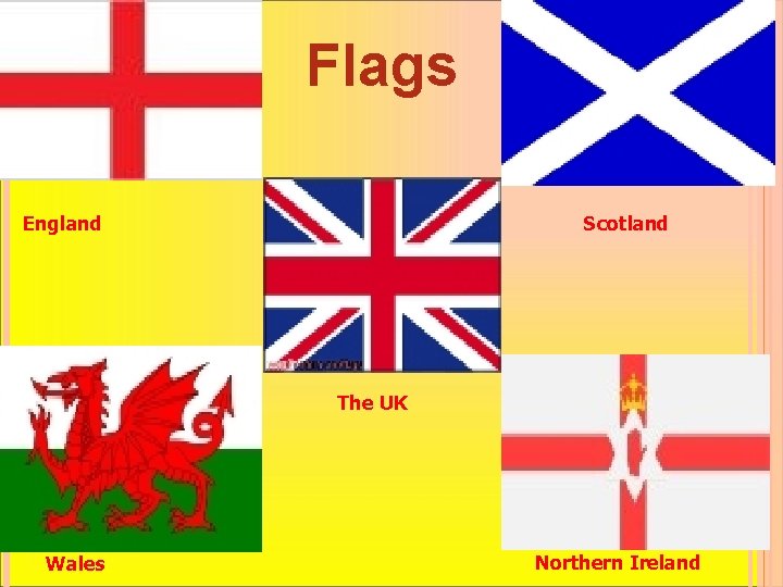 FLAGS Flags England Scotland The UK Wales Northern Ireland 