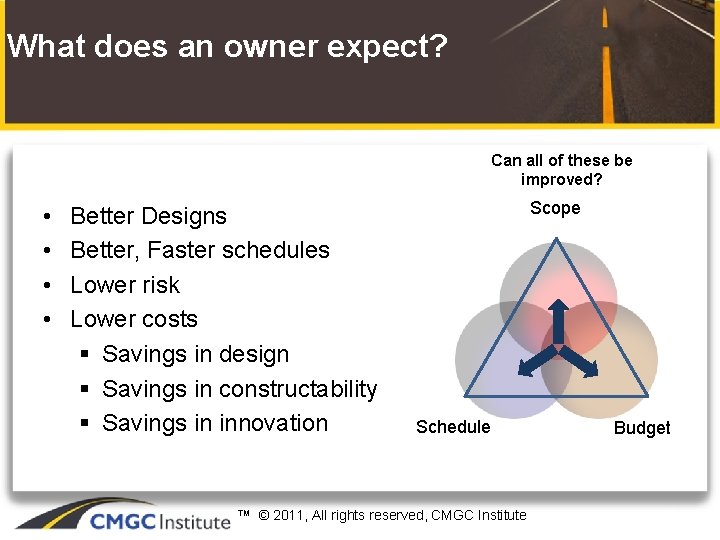 What does an owner expect? Can all of these be improved? • • Better