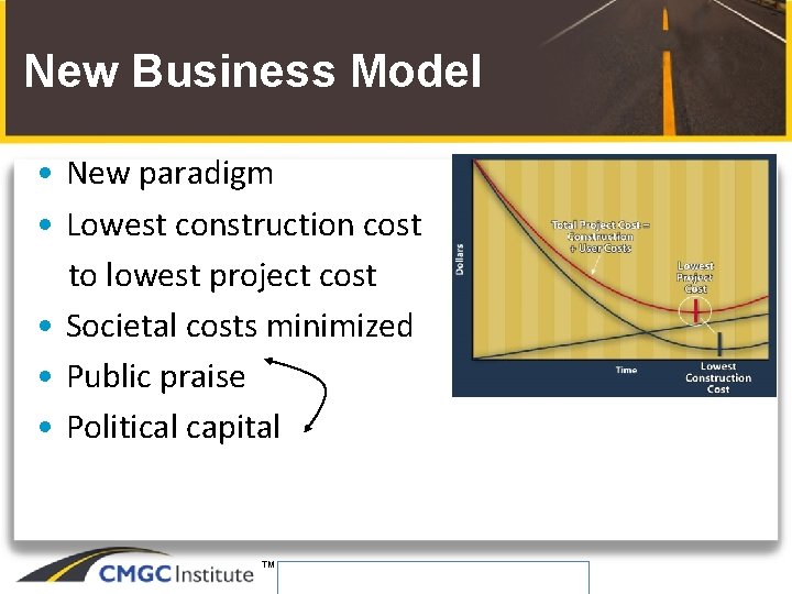 New Business Model • New paradigm • Lowest construction cost to lowest project cost